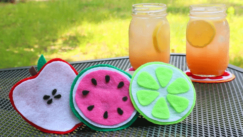 Easy No-Sew Felt Fruit Coaster Tutorial | DIY Joy Projects and Crafts Ideas