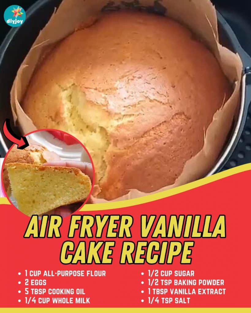 Air Fryer Vanilla Cake Recipe