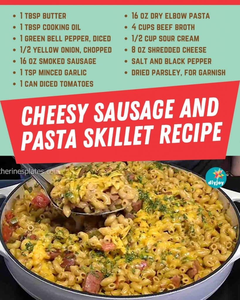 Cheesy Sausage and Pasta Skillet Recipe