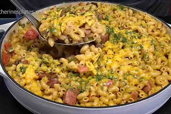 Cheesy Sausage and Pasta Skillet Recipe