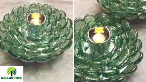 DIY Dollar Tree Glass Gem Tea Light Holder | DIY Joy Projects and Crafts Ideas