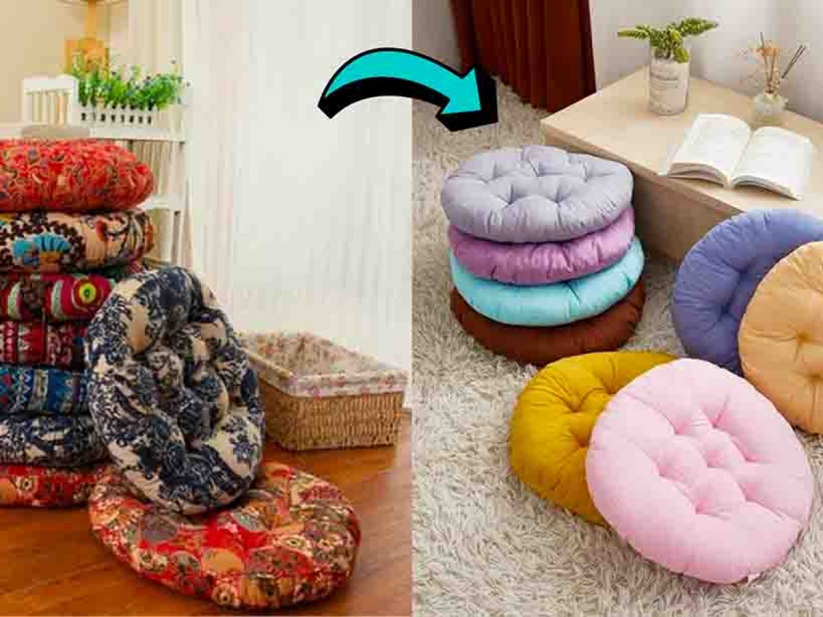DIY Puff Pillow Using Old Clothes