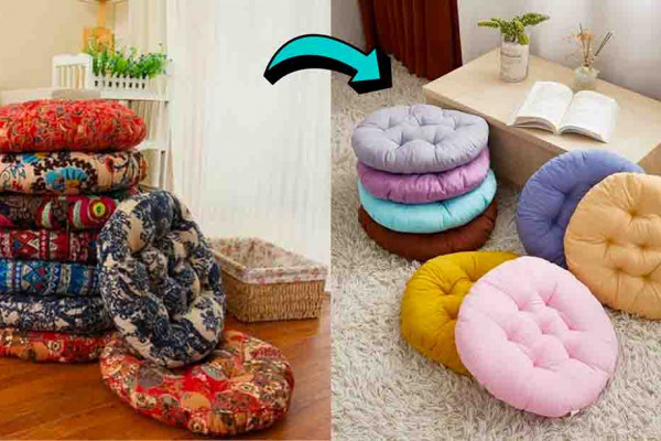 DIY Puff Pillow Using Old Clothes