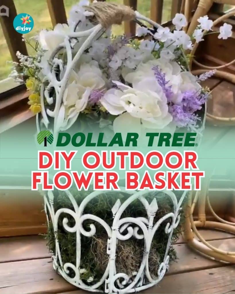 Dollar Tree DIY Outdoor Flower Basket Tutorial