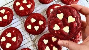 Chewy Red Velvet Chocolate Chip Cookies