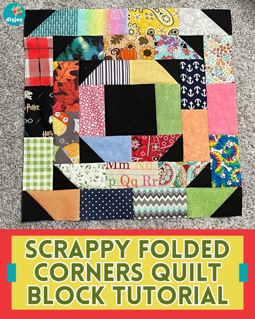 Scrappy Folded Corners Quilt Block Tutorial