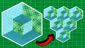 3D Hexagon Quilt Block Tutorial (+Free Pattern)
