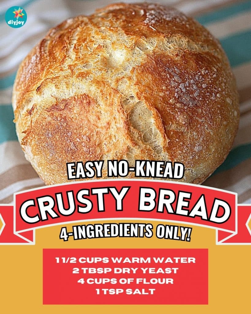 4-Ingredient No-Knead Bread Recipe