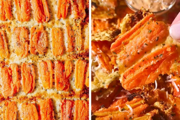 Crispy Smashed Baby Carrots With Parmesan