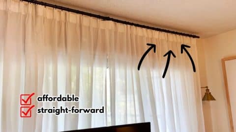 DIY Pinch Pleat Curtains (No Sewing) | DIY Joy Projects and Crafts Ideas