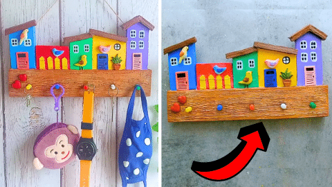 Easy DIY Cardboard Birdhouse Key Holder Tutorial | DIY Joy Projects and Crafts Ideas