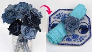 How to Make a Pretty Upcycled Denim Flower Bouquet