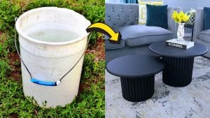 How to Turn a Plastic Bucket into a DIY Coffee Table