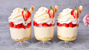 No-Bake Strawberry Coconut Dessert Cups Recipe
