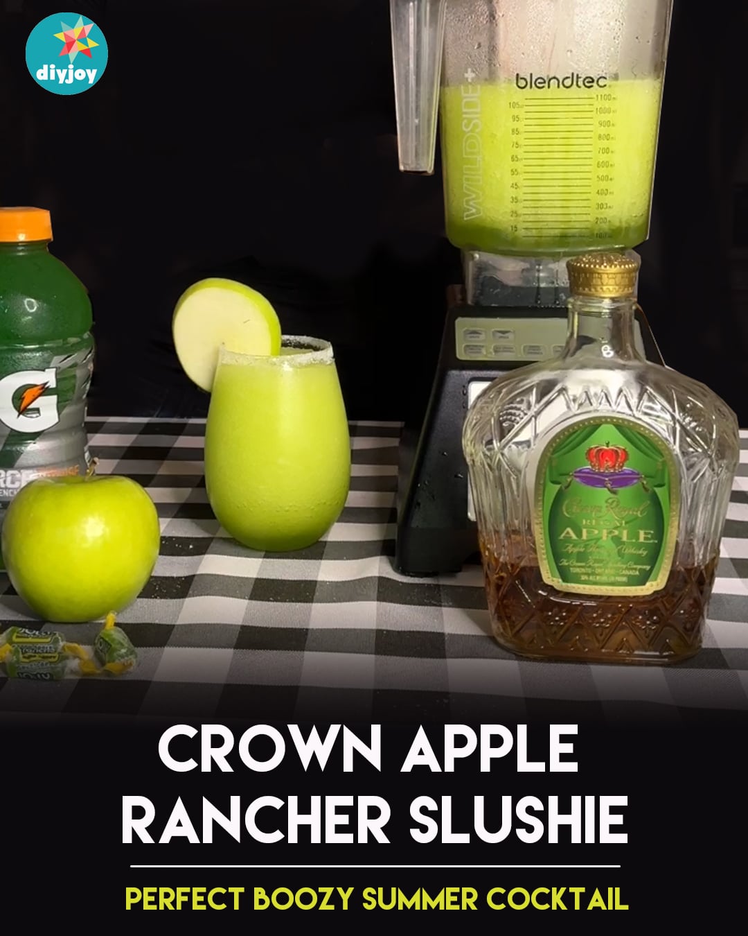 Crown Royal Apple Rancher Slushie Recipe for a Creative Frozen Summer Drink Idea with Booze