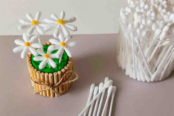 DIY Daisies Using Cotton Buds Tutorial