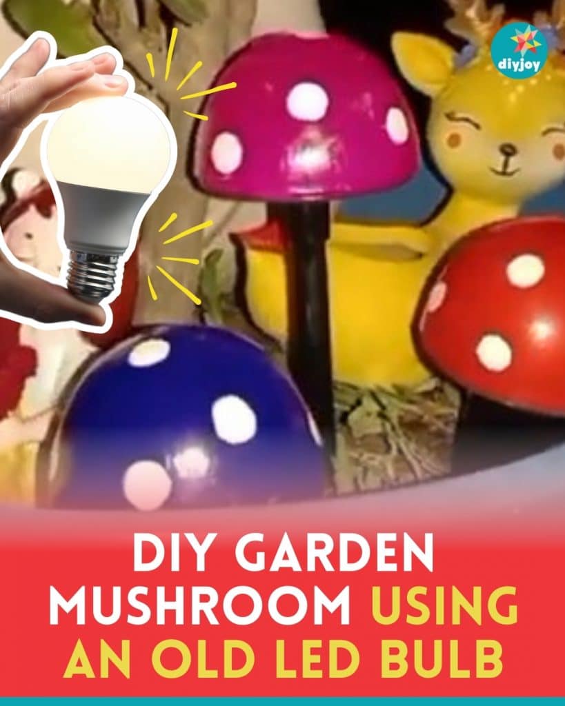 DIY Garden Mushroom Using An Old LED Bulb