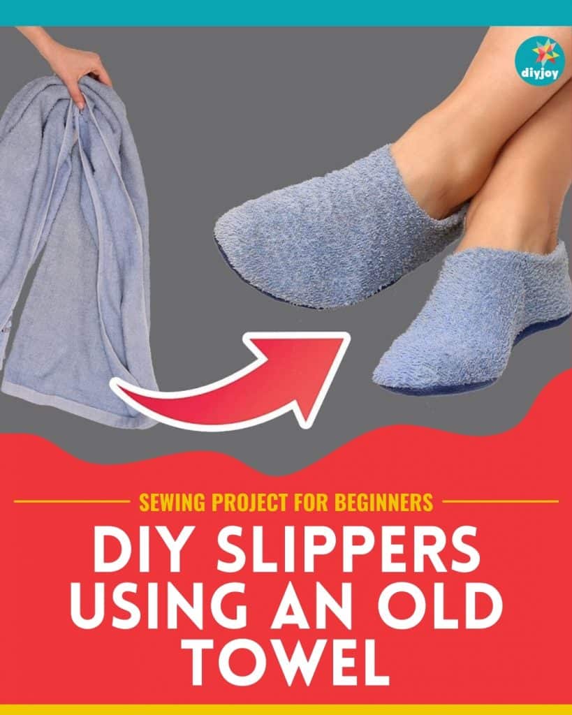 DIY Slippers Using An Old Towel