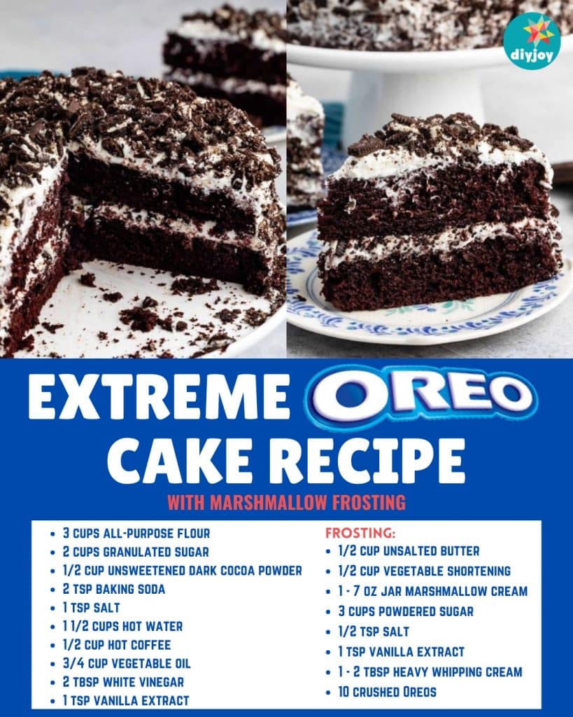 Extreme Oreo Cake with Marshmallow Frosting