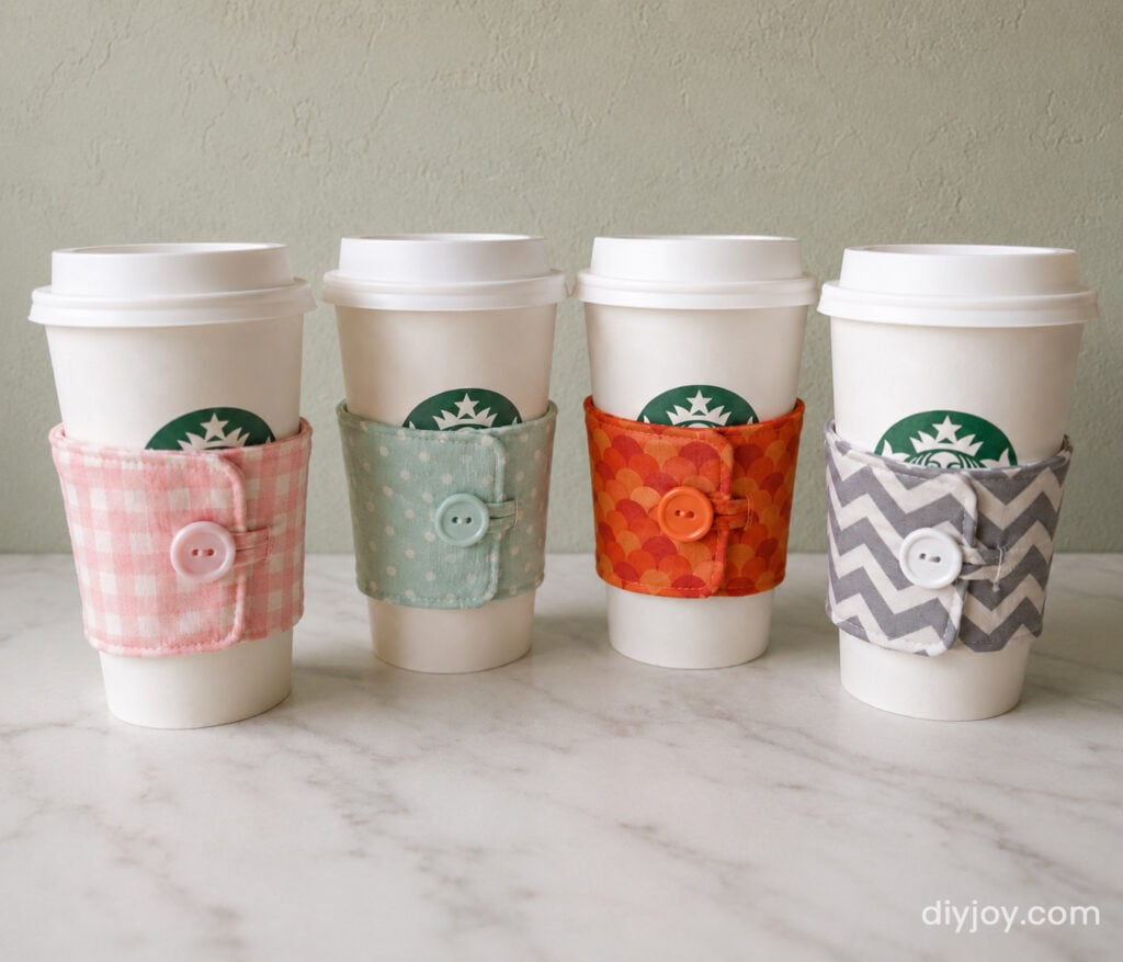 How to Make Coffee Cozies - Easy Sewing Projects Idea for Scrap Fabric