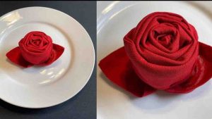 How To Fold A Cloth Napkin Into A Rose