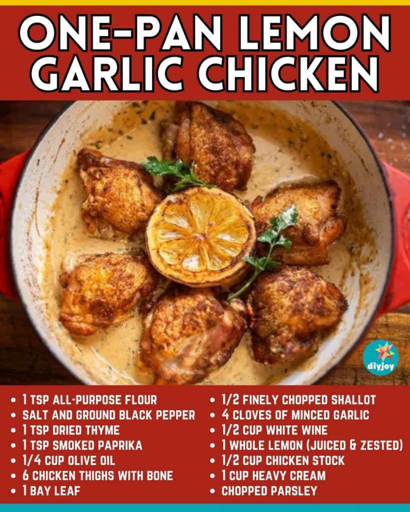 One-Pan Lemon Garlic Chicken Recipe