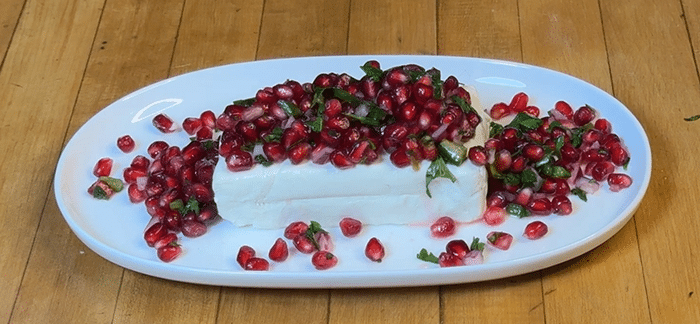 Pomegranate Salsa Serving Idea for a Holiday Party Appetizer