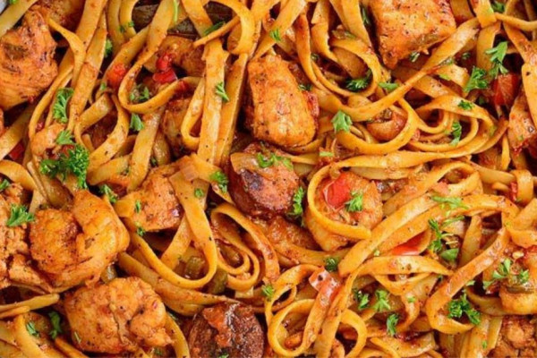 Chicken Sausage and Shrimp Pasta Jambalaya
