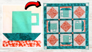 Easy Coffee Cup Quilt Block Tutorial