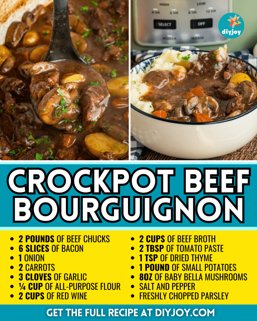 Easy Crockpot Beef Bourguignon Recipe DIY Joy