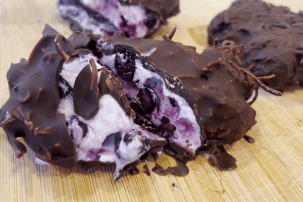 Easy Frozen Blueberry Chocolate Yogurt Recipe
