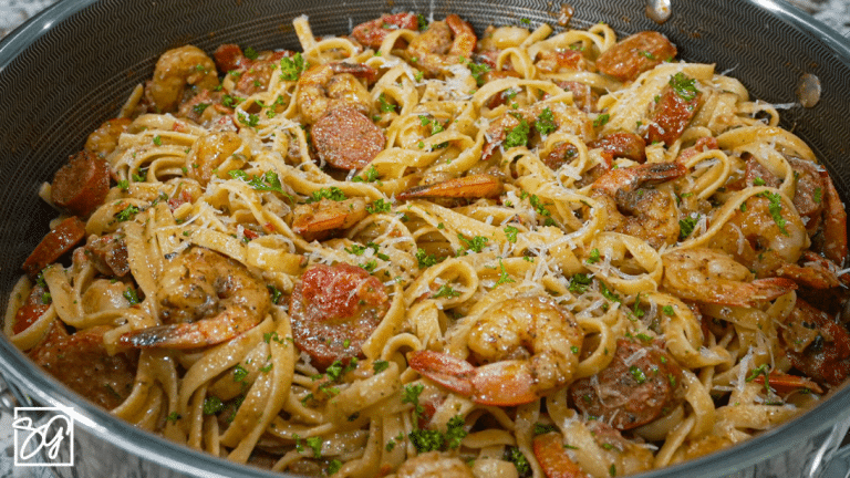 Easy Shrimp and Sausage Cajun Pasta Recipe - DIY Joy