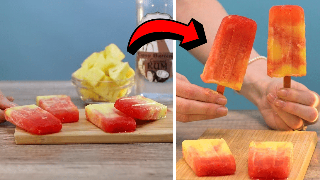 Easy Tropical Sunrise Rum Popsicles Recipe | DIY Joy Projects and Crafts Ideas