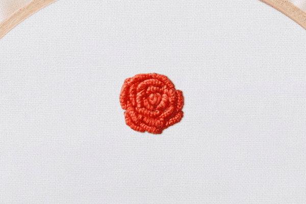 How to Embroider a Bullion Rose Stitch
