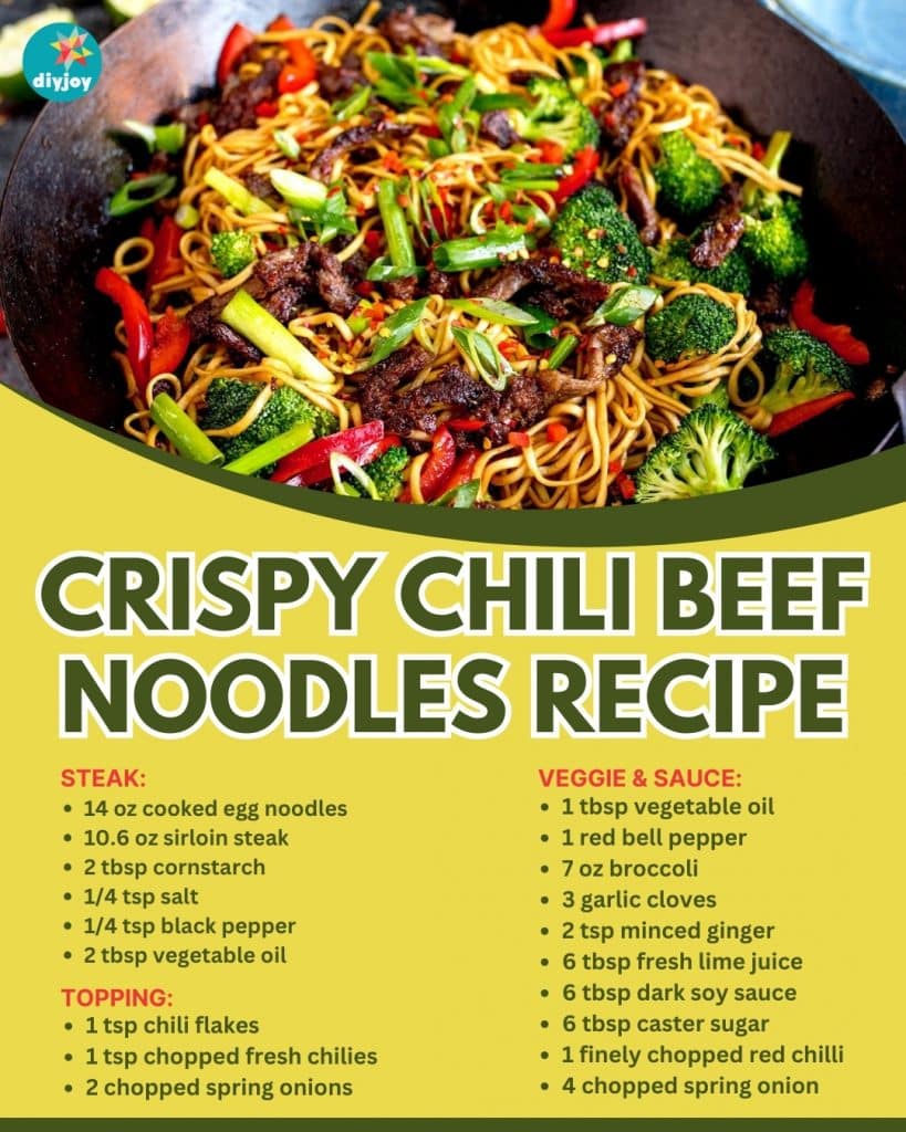 Crispy Chili Beef Noodles Recipe