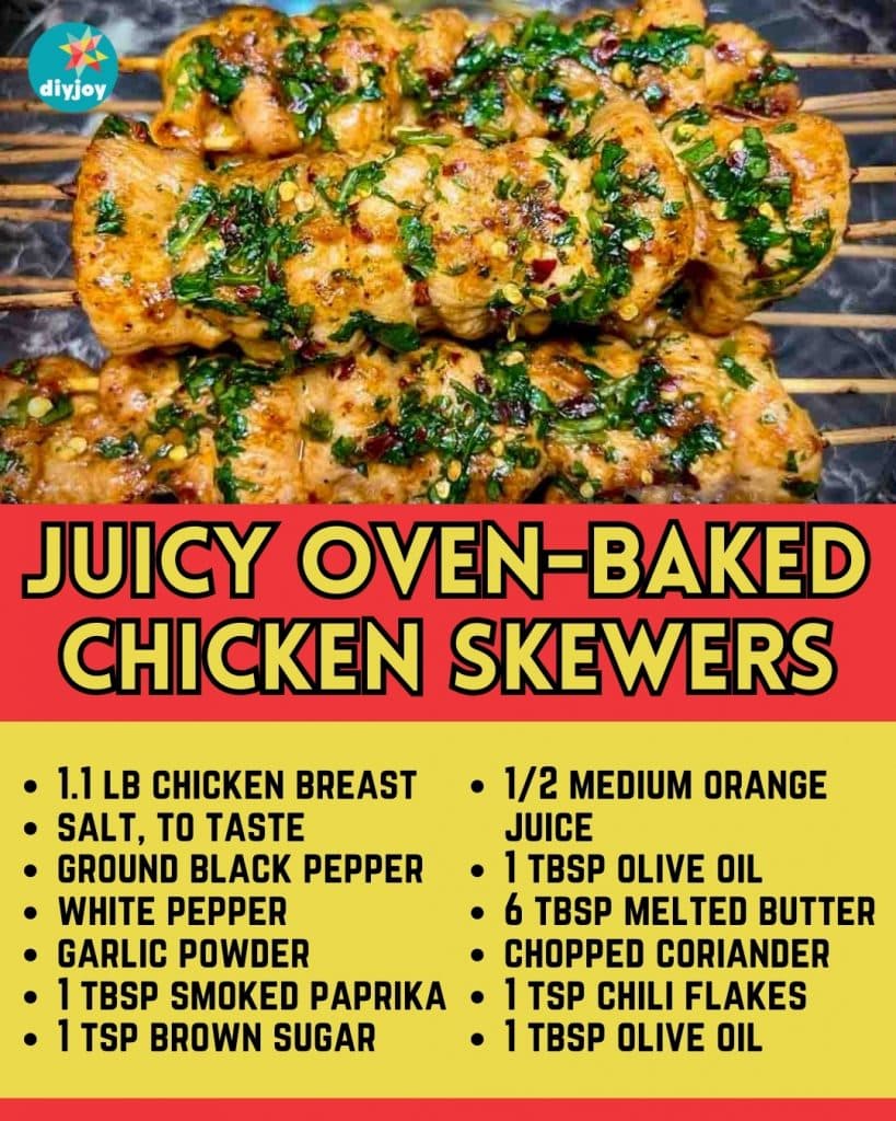 Juicy Oven-Baked Chicken Skewers