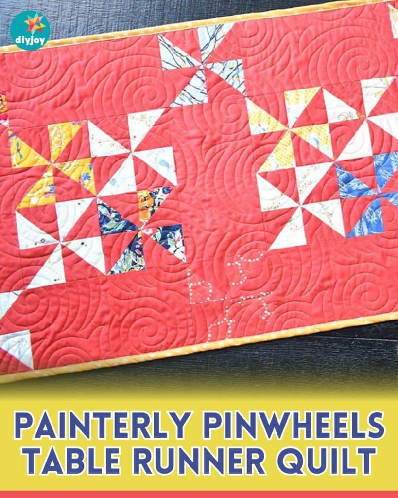 Painterly Pinwheels Table Runner Quilt Tutorial