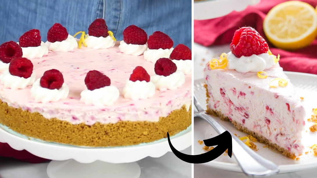 Easy No-Bake Lemon Raspberry Cheesecake Recipe | DIY Joy Projects and Crafts Ideas