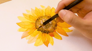 Easy Sunflower Watercolor Painting for Beginners