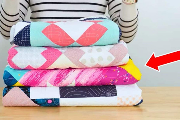 How to Fold a Quilt on the Bias