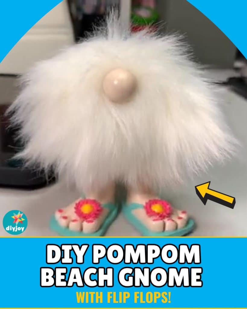 DIY Pompom Beach Gnome with Flip Flops