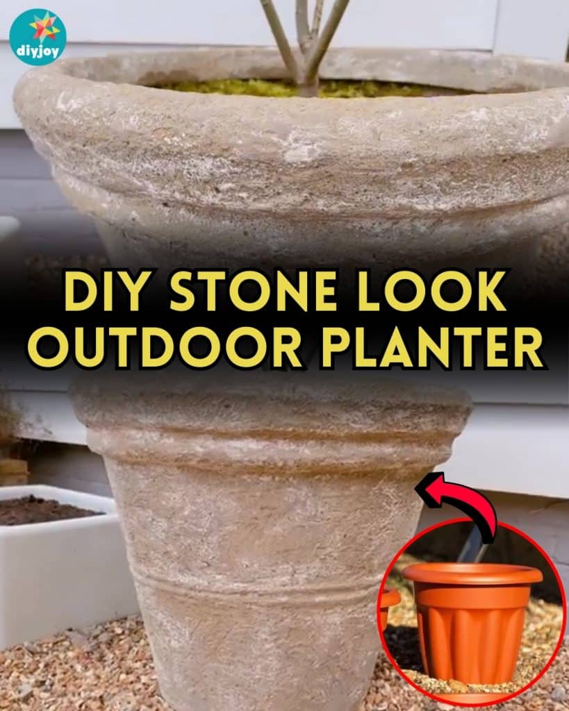 DIY Stone Look Outdoor Planter