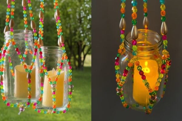 DIY Beaded Lantern and Plant Hanger
