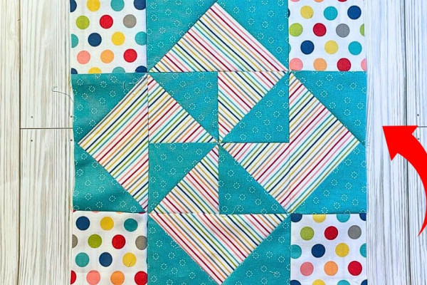 Diamond Pinwheel Quilt Block Tutorial