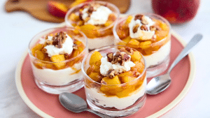 Easy No-Bake Keto Peach Cheesecake Recipe