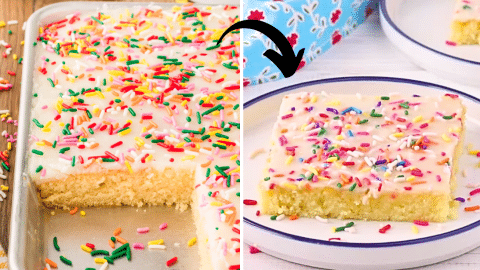 Easy Old-Fashioned White Texas Sheet Cake Recipe | DIY Joy Projects and Crafts Ideas