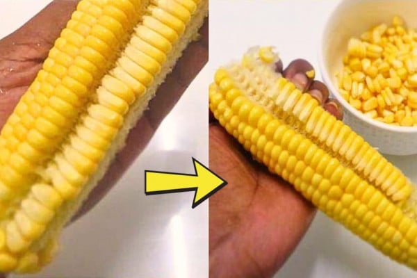 Quick Way to Remove Corn Kernels