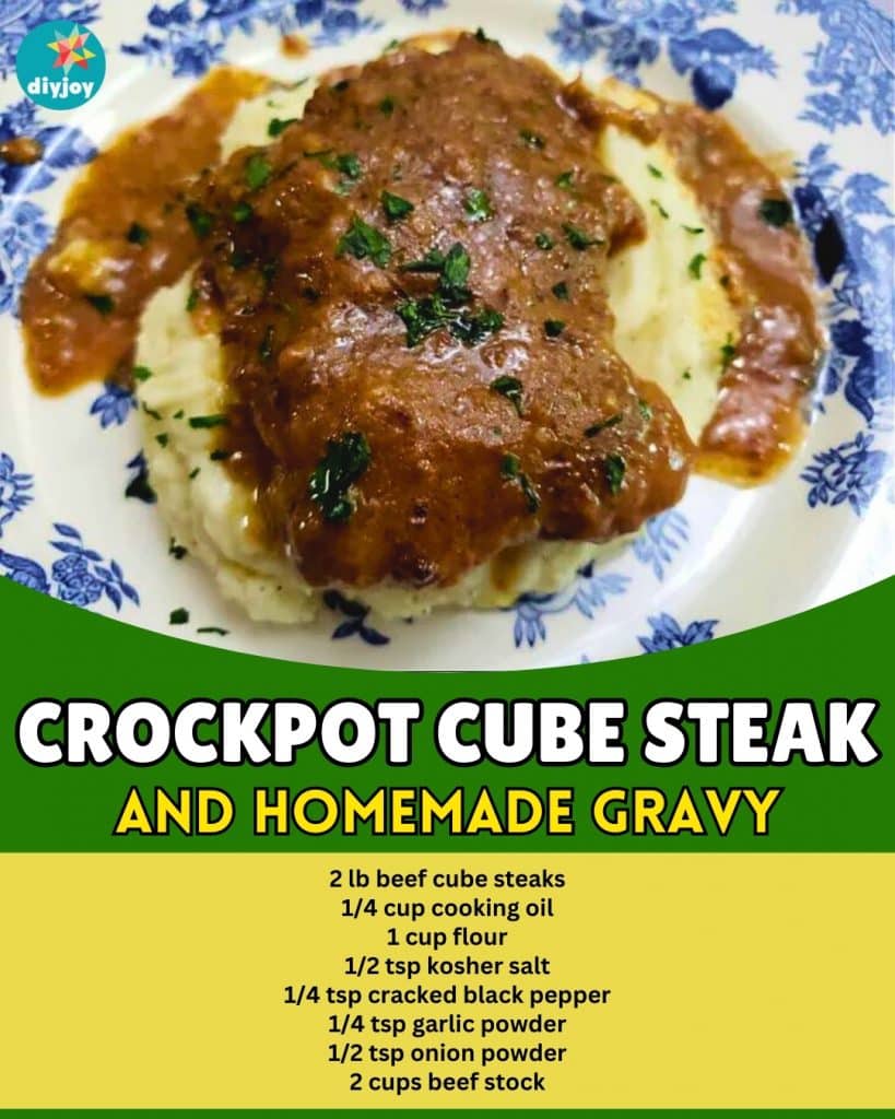 Crockpot Cube Steak and Homemade Gravy