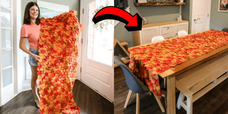 Easy DIY Fall Leaf Table Runner | DIY Joy Projects and Crafts Ideas