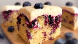 Lemon Blueberry Poke Cake